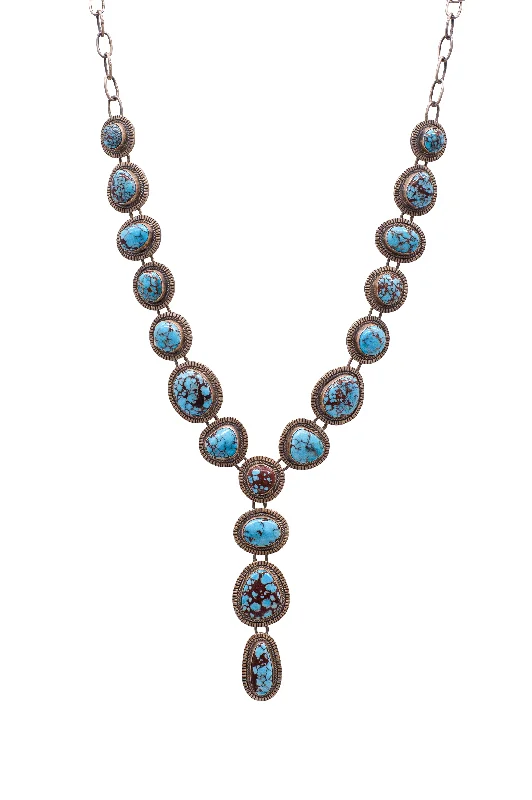 Save On Luxury Jewelry Pieces – Limited-Time Offers Egyptian Turquoise Lariat Necklace | E. Wylie