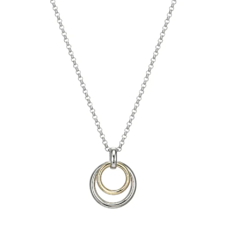 Elegant Jewelry At Unbeatable Prices – Shop Today Elle "Simpatico" Double Circle Drop Pendant Necklace