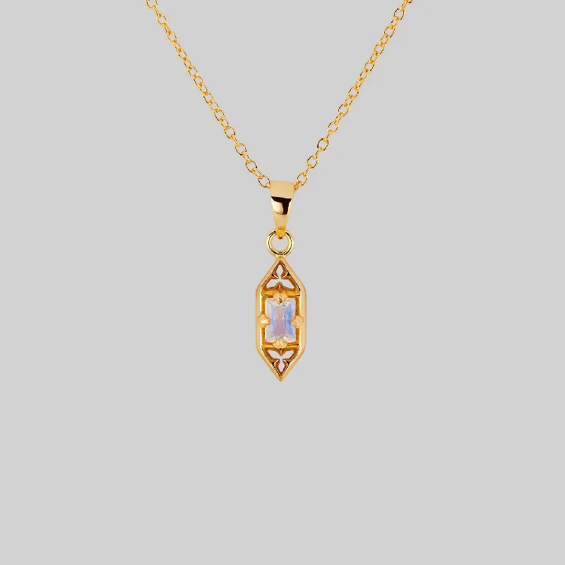 Shop High-Quality Jewelry At Jaw-Dropping Discounts IVAN. Gothic Window Opalite Necklace - Gold