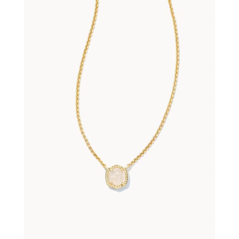 High-Quality Gemstone Jewelry For Special Occasions Kendra Scott Davie Pendant Necklace in Drusy