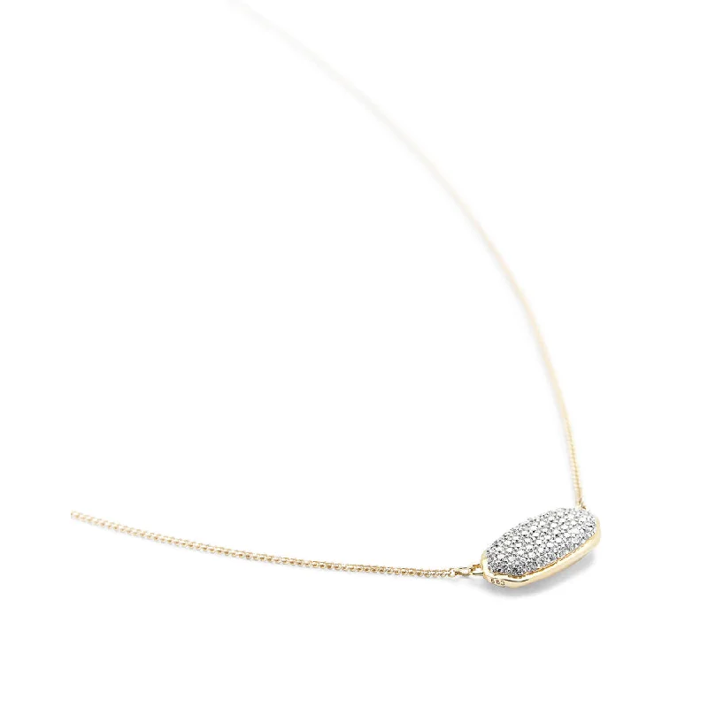 Fashion-Forward Geometric Jewelry For Contemporary Style Kendra Scott Elisa 14k Gold Pendant Necklace in Pave White Diamond