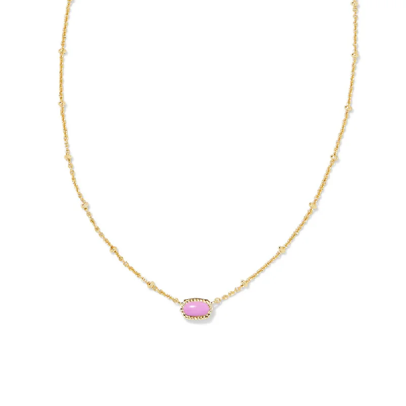 Elegant Jewelry, Affordable Luxury – Shop Now Kendra Scott Mini Elisa Pendant Necklace - Gold Fuchsia Magnesite