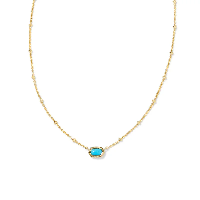 Best Jewelry Sale – Shop Exclusive Designs Now Kendra Scott Mini Elisa Pendant Necklace - Gold Turquoise