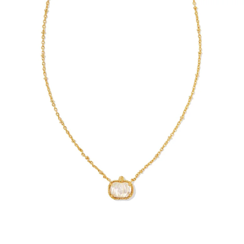 Seasonal Jewelry Deals – Elevate Your Style Kendra Scott Pumpkin Gold Short Pendant Necklace in Ivory Mother of Pearl