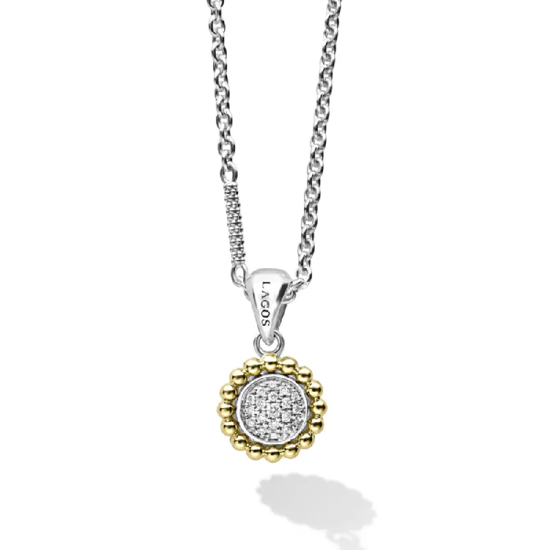 Luxury Meets Affordability – Jewelry Sale Now Live Lagos Caviar Lux Two-Tone Diamond Pendant Necklace