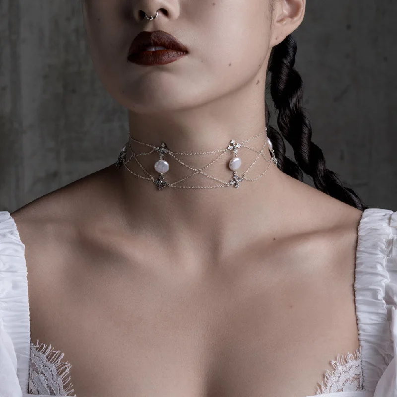 Elegant Jewelry At Unbeatable Offers – Shop Before It's Gone OPHELIA. Medieval Cross Choker - Silver