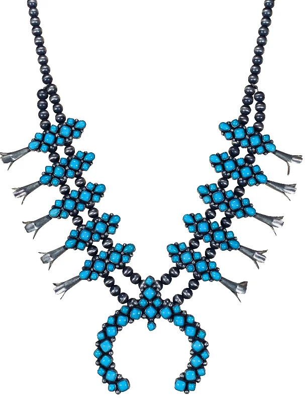 Premium Jewelry At Special Low Prices For A Limited Time Sleeping Beauty Turquoise Squash Blossom Necklace | Pete Johnson