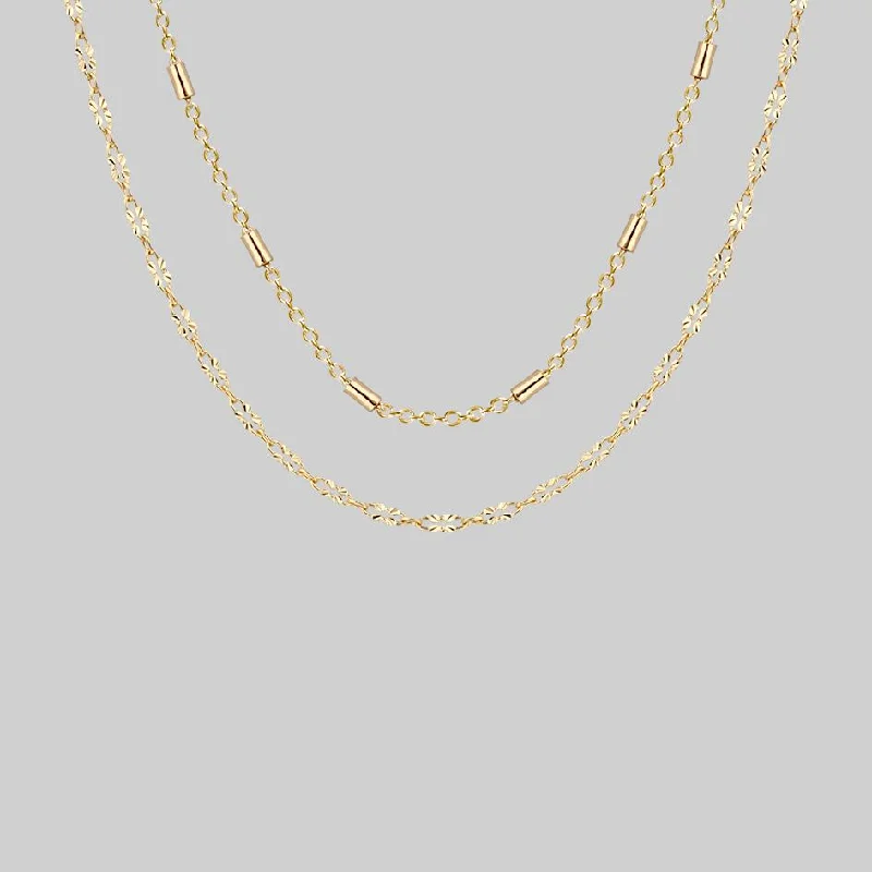 Limited-Time Jewelry Sale – Elegant Styles At Less PURITY. Delicate Double Chain Necklace - Gold