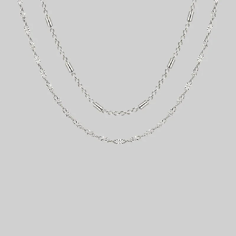 Exclusive Jewelry Bundles At Discounted Prices PURITY. Delicate Double Chain Necklace - Silver