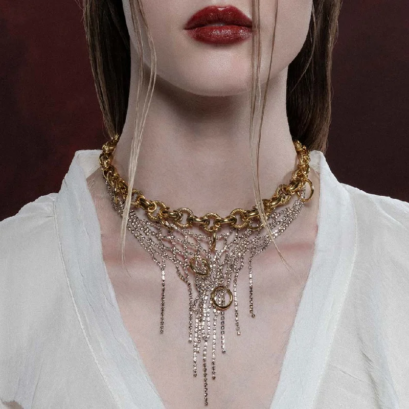 High-End Sparkle, Low-End Prices – Jewelry Sale Live RESTLESS. Pierced Dazzle Chain Collar - Gold