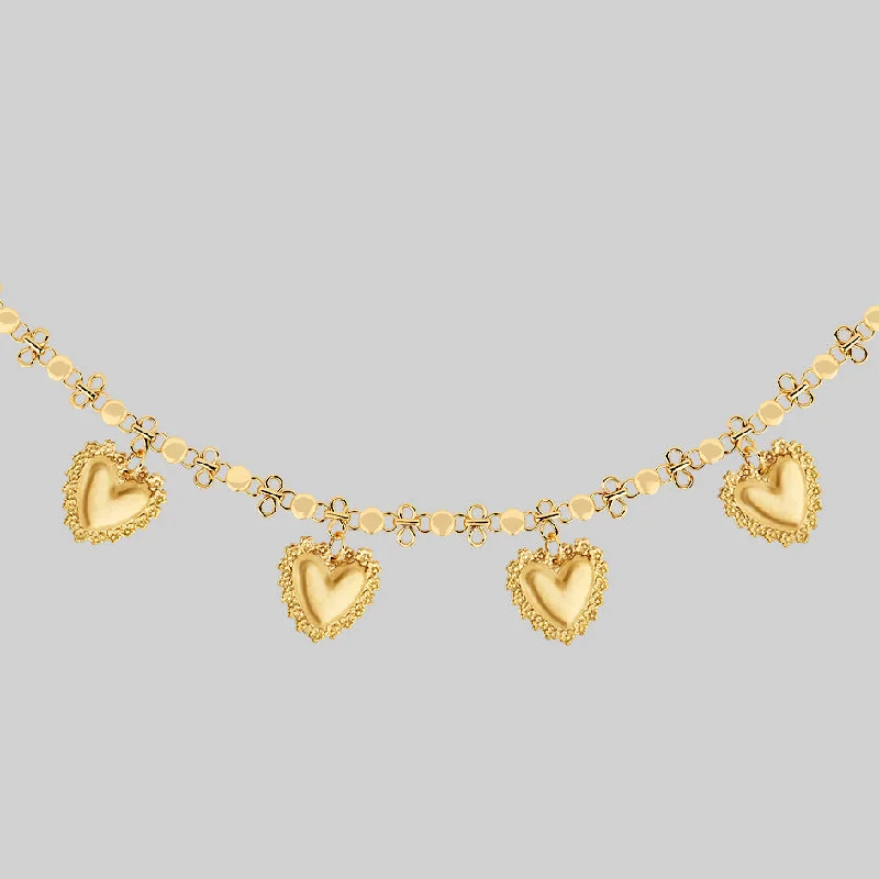 Holiday Jewelry Sale – Perfect Gifts At Great Prices ROYAL FLUSH. Floral Heart Charm Collar - Gold