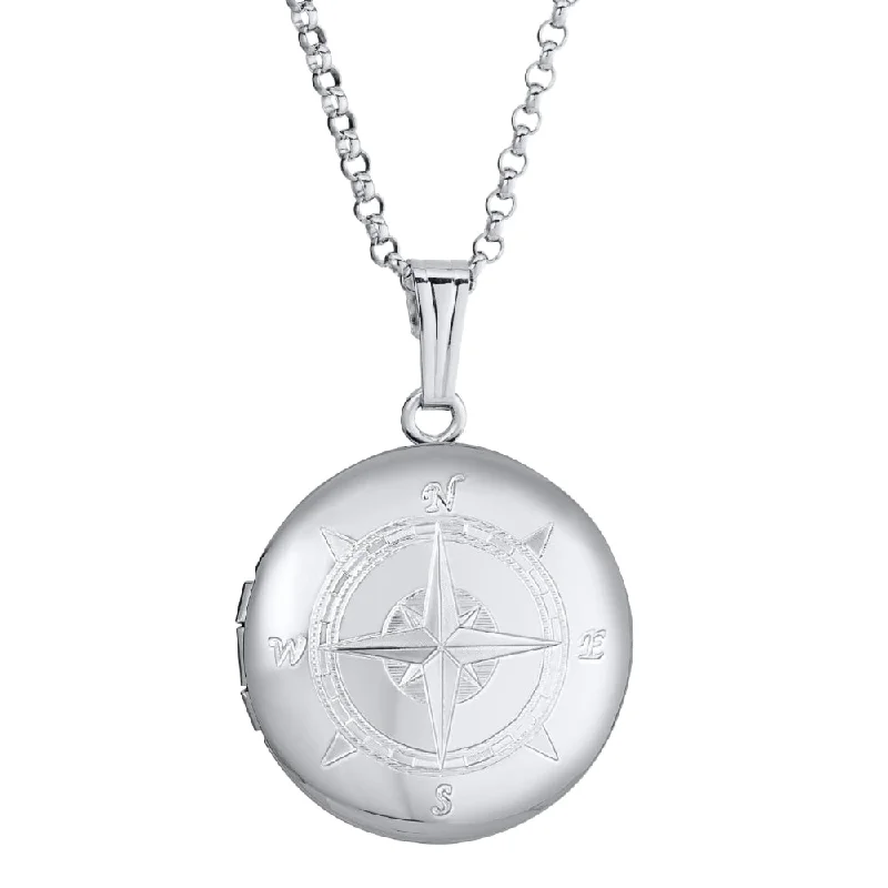 Timeless Jewelry, Timeless Savings – Don't Wait Sterling Silver Engraved Compass Locket