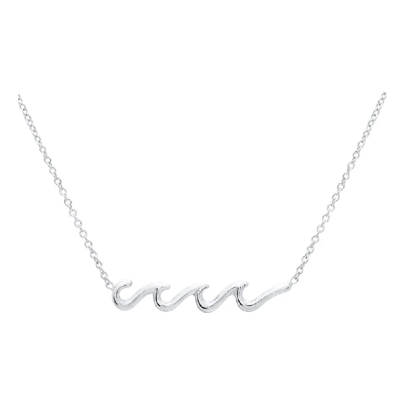 The Ultimate Jewelry Sale – Shop Premium Styles Sterling Silver Wave Bar Necklace 18"