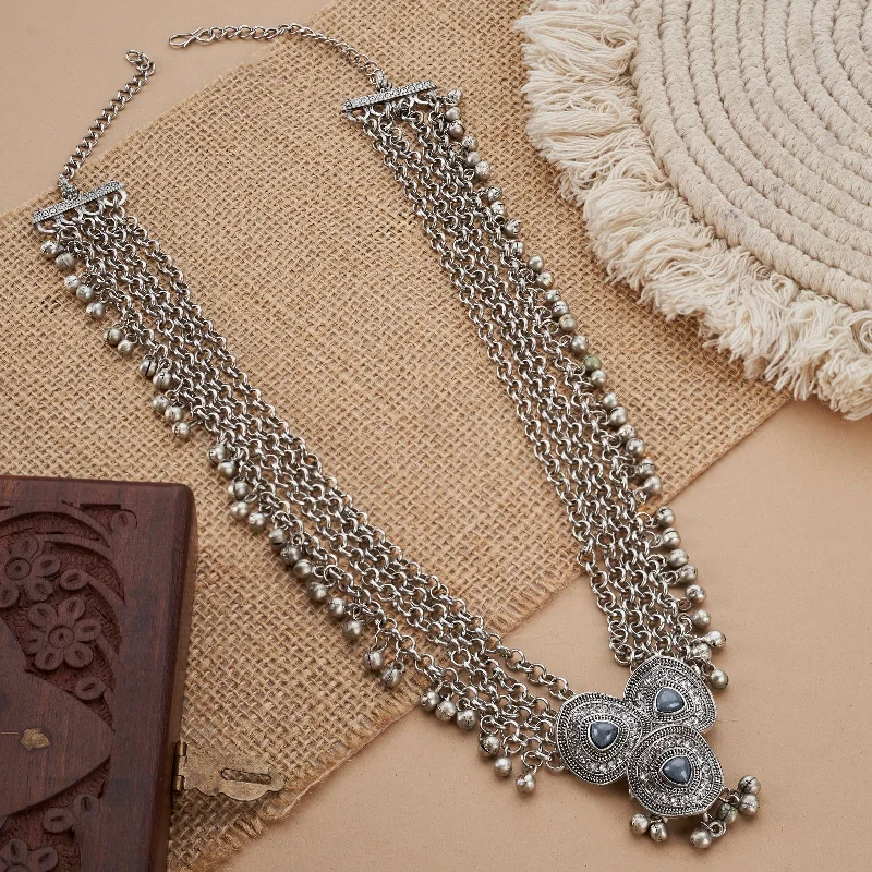 Grab Exquisite Jewelry At The Lowest Prices Teejh Kimaya Silver Grey Necklace