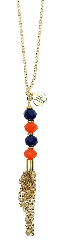 Luxury Jewelry Sale – Sparkle For Less The Mimi Necklace - Orange + Navy