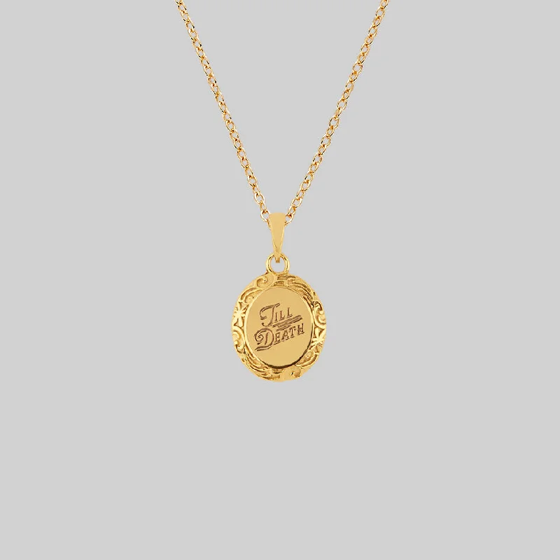 Jewelry Clearance – Final Chance To Save Big TILL DEATH. Promise Medallion Pendant Necklace - Gold