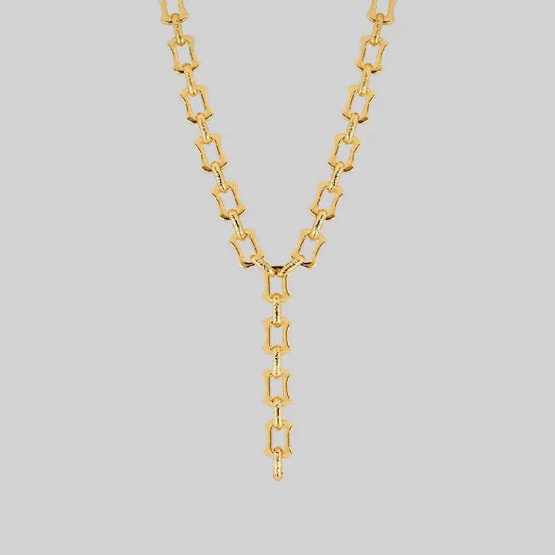 Flash Sale On Exquisite Jewelry – Don't Miss Out VANQUISH. Chunky Lariat Chain - Gold