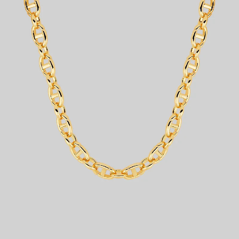 Exclusive Gemstone Jewelry Markdowns – Shop Now XAVIER. Chunky Link Chain Necklace - Gold