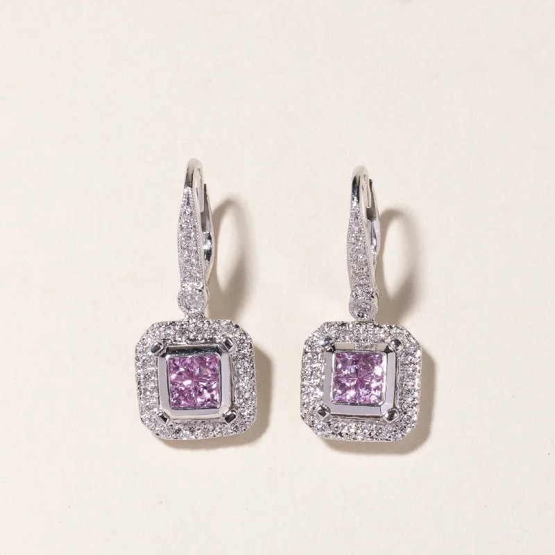 Exclusive Jewelry Sale Event – Shop Now 14K White Gold Pink Sapphire & Diamond Drop Earrings | 0.78ctw, 0.34ctw |