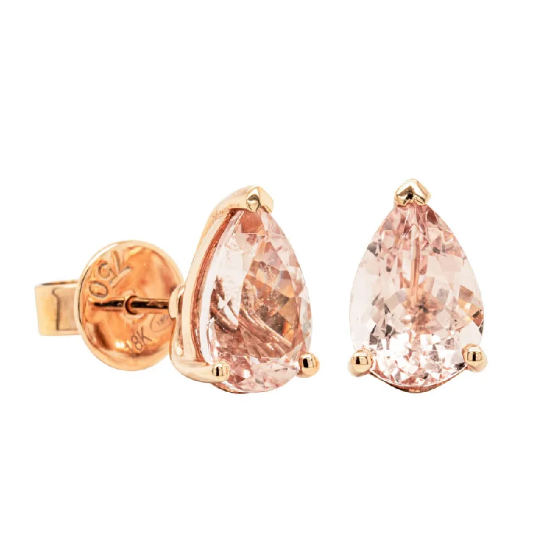 Everyday Jewelry Essentials Now On Sale 18ct Rose Gold 3.98ct Morganite Stud Earrings