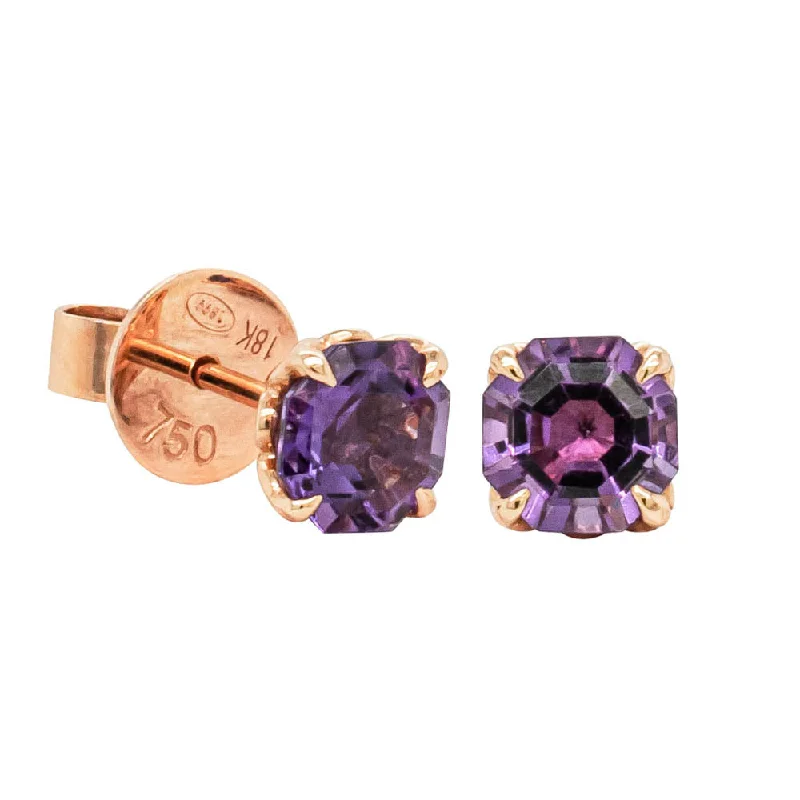 Final Call – Shop Exquisite Jewelry Before It's Gone 18ct Rose Gold Amethyst Octavia Stud Earrings