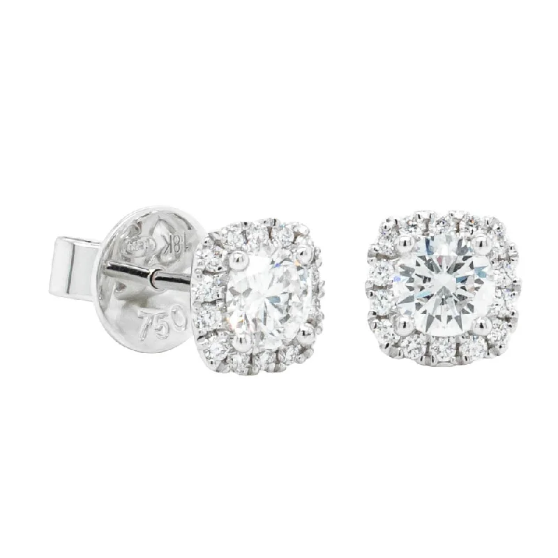 Dazzle With Discounts – Shop Jewelry On Sale 18ct White Gold .80ct Diamond Peony Stud Earrings