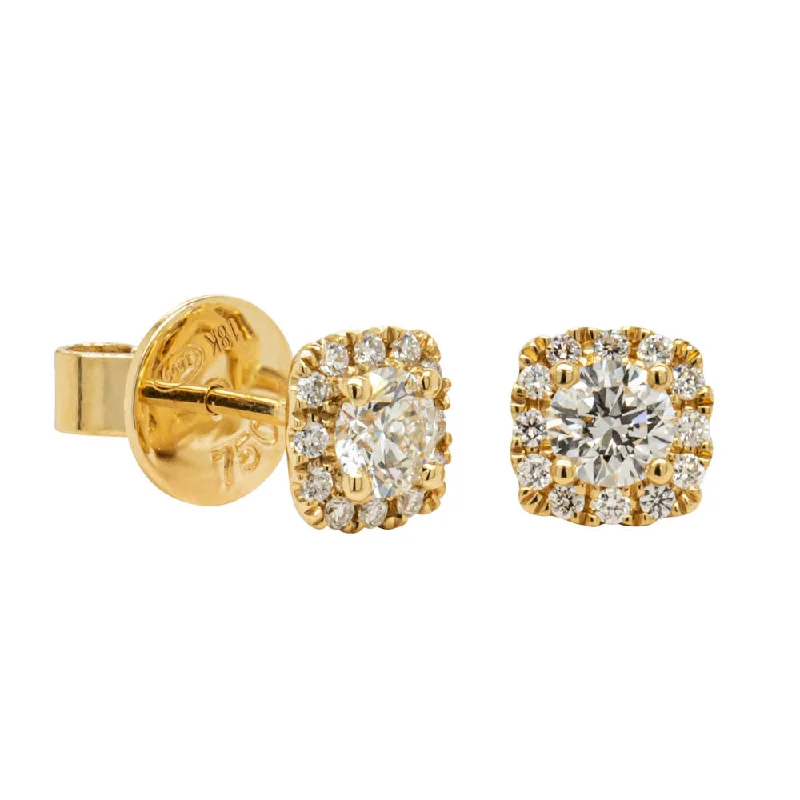 Shop High-Quality Jewelry At Jaw-Dropping Discounts 18ct Yellow Gold .55ct Diamond Peony Stud Earrings