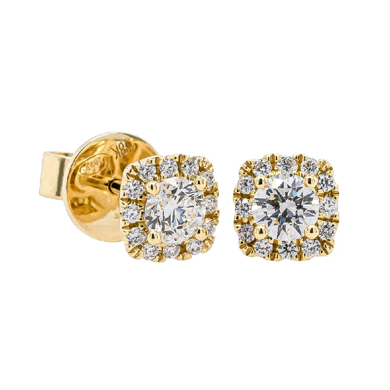 Sparkle More For Less – Jewelry Sale Happening Now 18ct Yellow Gold .60ct Diamond Peony Stud Earrings