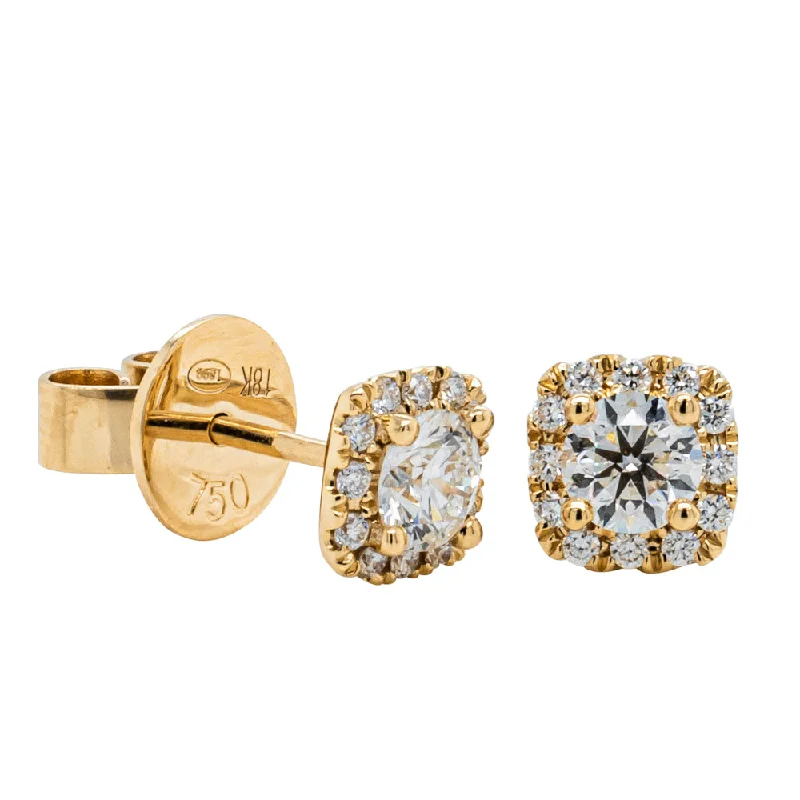 Shine In Style – Shop Jewelry Discounts Today 18ct Yellow Gold .60ct Diamond Peony Stud Earrings