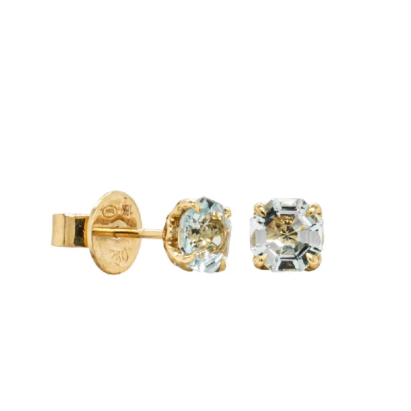 Elegant Jewelry At Unbeatable Prices – Shop Today 18ct Yellow Gold Aquamarine Octavia Stud Earrings