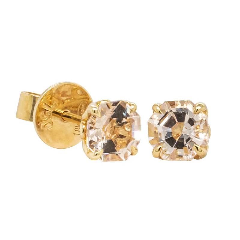 Flash Sale On Stunning Jewelry – Limited Stock Available 18ct Yellow Gold Morganite Octavia Stud Earrings