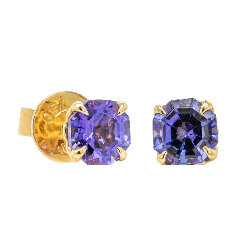 Sparkle For Less – Shop Jewelry Deals Now 18ct Yellow Gold Tanzanite Octavia Stud Earrings