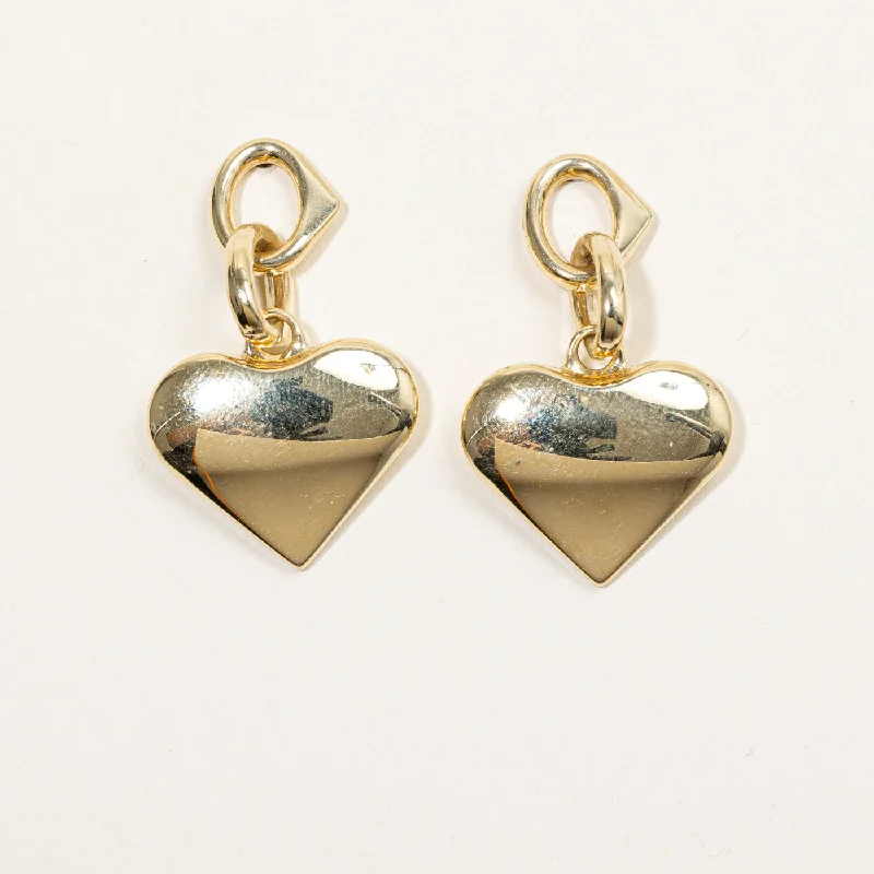 Trending Jewelry Now Available At Exclusive Prices 18k Yellow Gold Heart Earrings