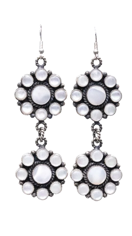 Waterproof Stainless Steel Jewelry For Lasting Beauty Mother of Pearl Cluster Earrings | Devin Brown