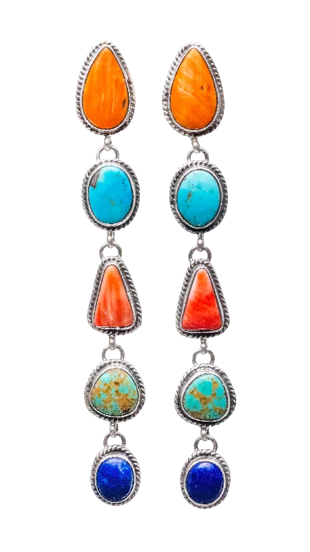 Seasonal Jewelry Sale – Upgrade Your Collection Kingman Turquoise, Spiny Oyster Shell, & Lapis Earrings | Marcella James