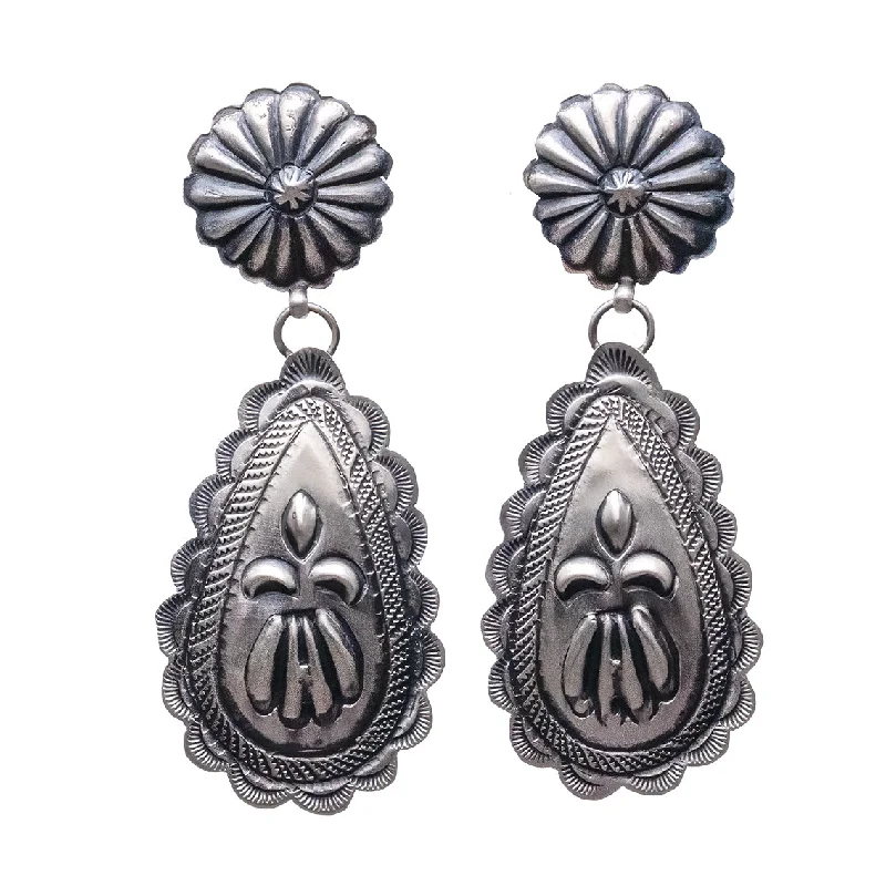 Best Jewelry Sale Prices – Limited-Time Offer Sterling Silver Hand-Stamped Concho Earrings | Eugene Charley