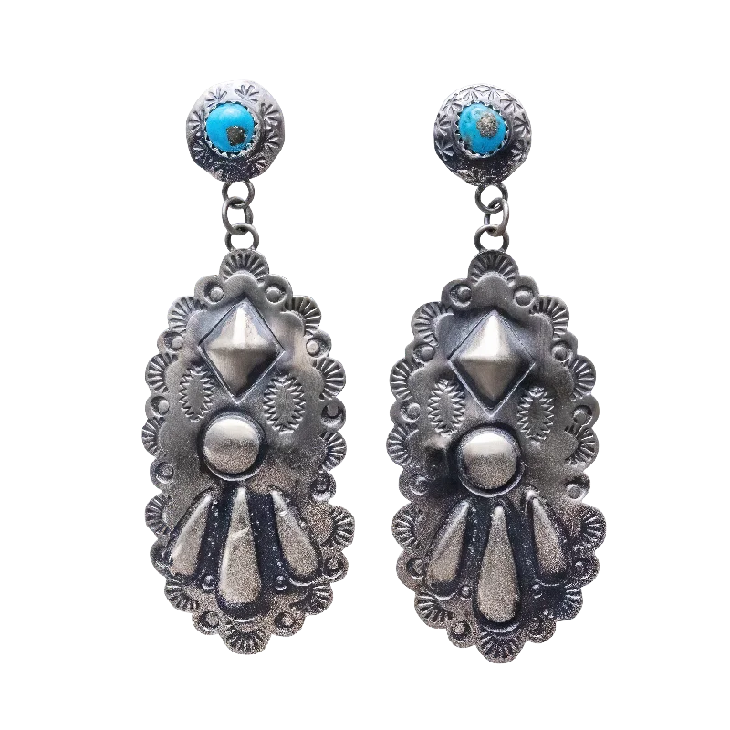 Exclusive Jewelry Sale – Sparkle For Less Sleeping Beauty Turquoise Earrings | Timothy Yazzie