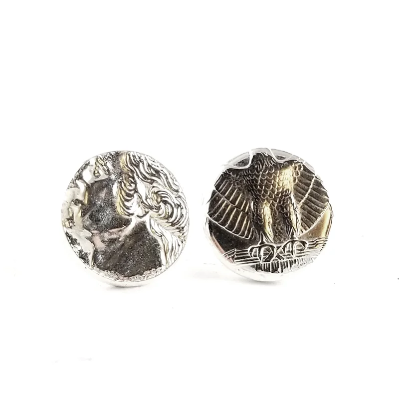 Affordable Luxury Jewelry – Style At A Great Price 90% Silver Quarter Heads & Tails Punch Out Stud Earrings