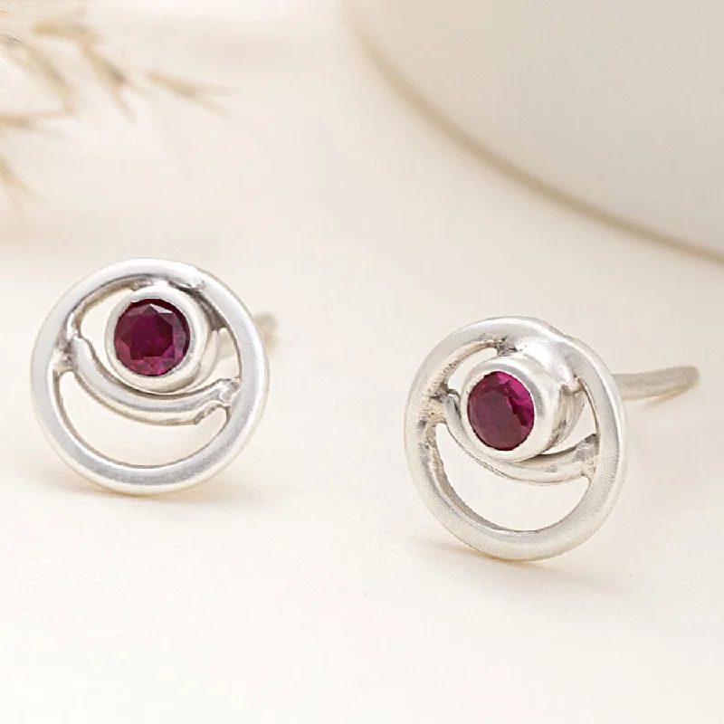 Fashion-Forward Jewelry At Incredible Prices 92.5 Silver Red Spiral Stud Earrings