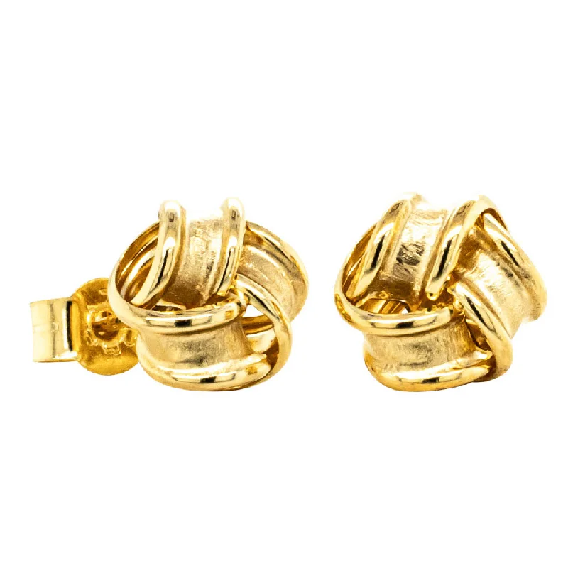 Waterproof Stainless Steel Jewelry For Lasting Beauty 9ct Yellow Gold Ribbon Knot Stud Earrings