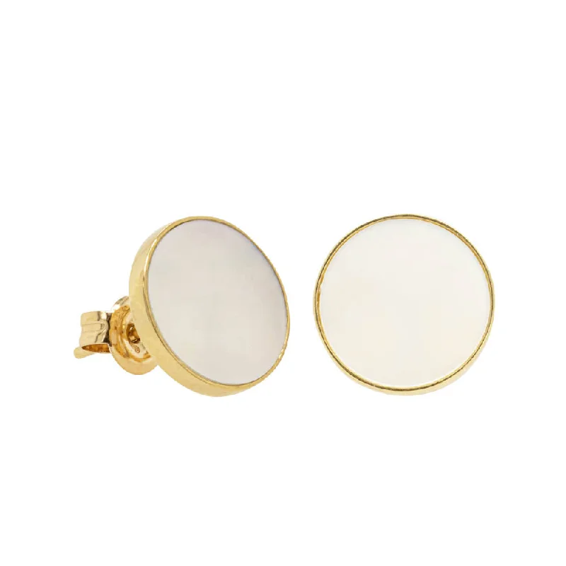 Accessorize For Less – Luxury Jewelry At Affordable Prices 9ct Yellow Gold Mother Of Pearl Gaia Stud Earrings