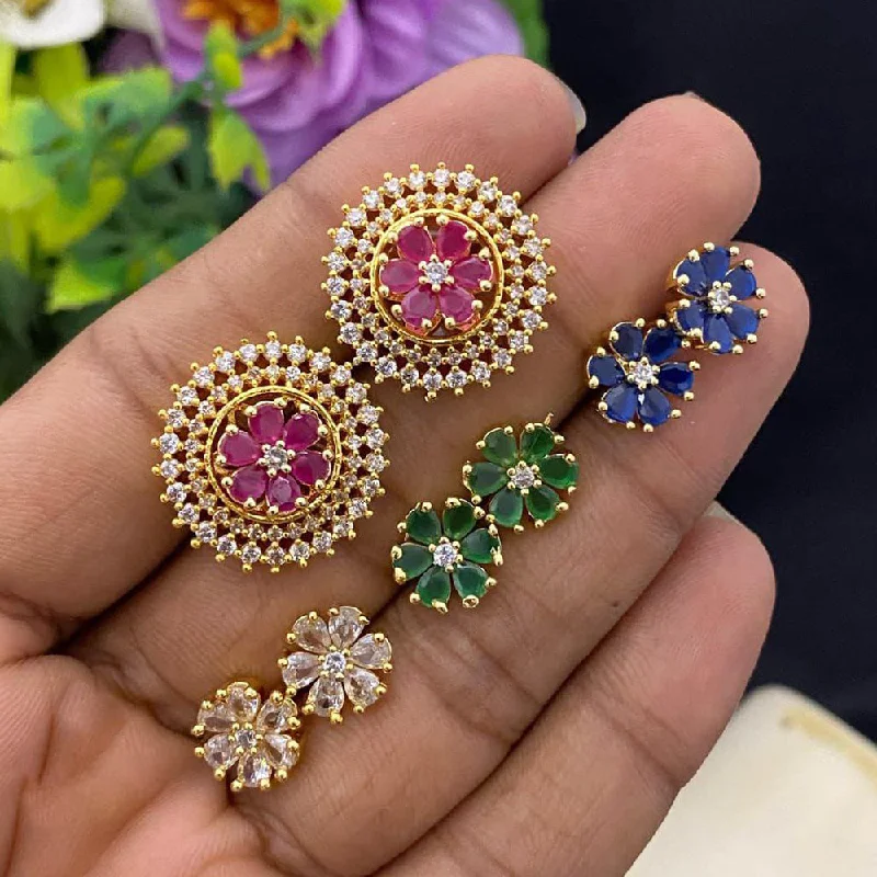 Trending Jewelry Now At Unbeatable Prices Aamrapali Gold Plated AD Changeable Stud Earrings