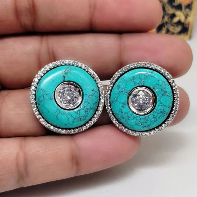 Shop Stylish Jewelry Now And Save Big Aamrapali Silver Plated AD Stud Earrings