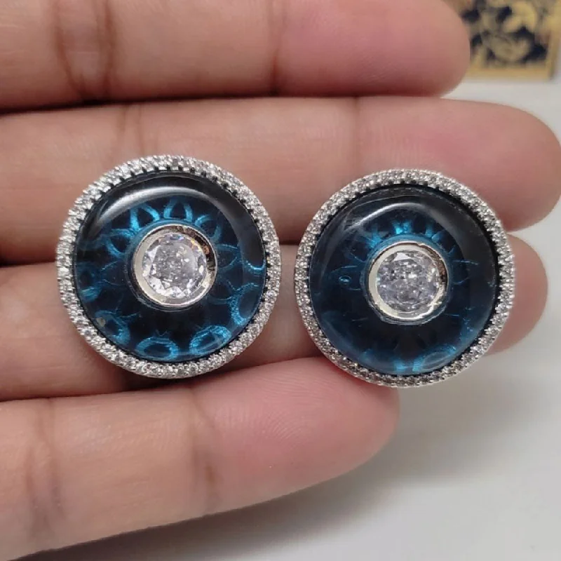 Flash Sale On Elegant Jewelry – Don't Miss Out Aamrapali Silver Plated Enamel Stud Earrings