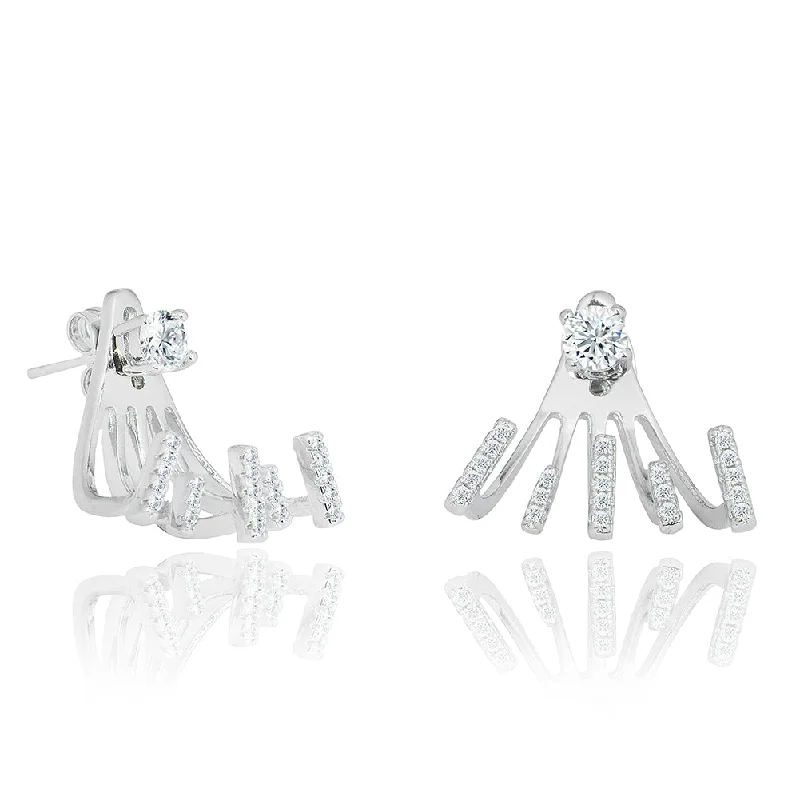 Best Jewelry Deals – Shop Premium Pieces At Great Prices Angelina 18k White Gold Plated Stud Earrings Drop Claw Design with Round Cut Simulated Diamond Crystals