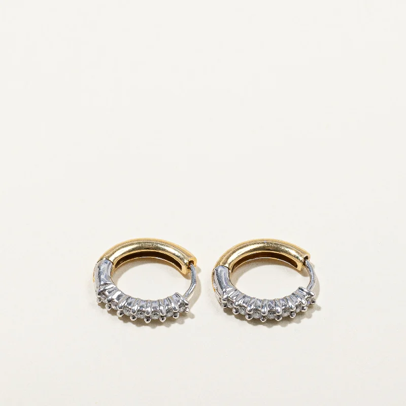 Romantic Heart-Shaped Jewelry For Special Gifts 'Birks' Diamond Hoop Earrings | 0.21ctw |