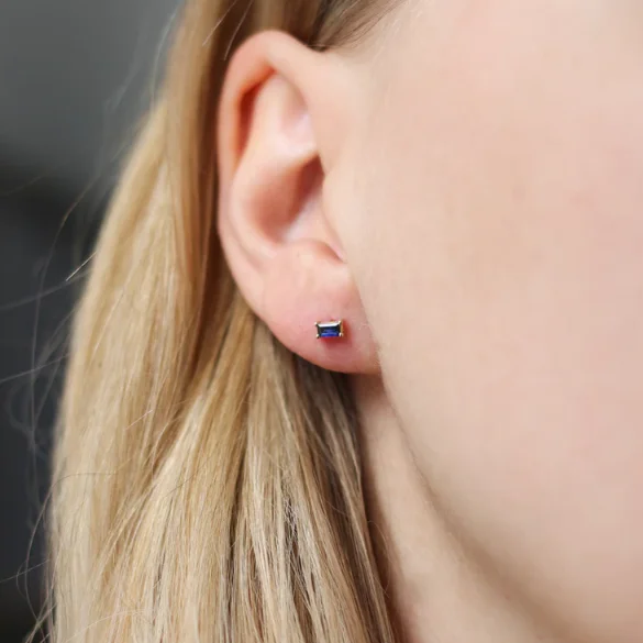 Discover Unique Jewelry With Special Limited-Time Offers Blue Sapphire Baguette Stud Earrings