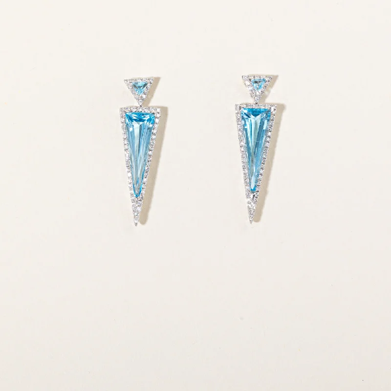 Unmissable Deals On Handmade Jewelry Collections Blue Topaz & Diamond Earrings | 11.75ctw, 0.65ctw |