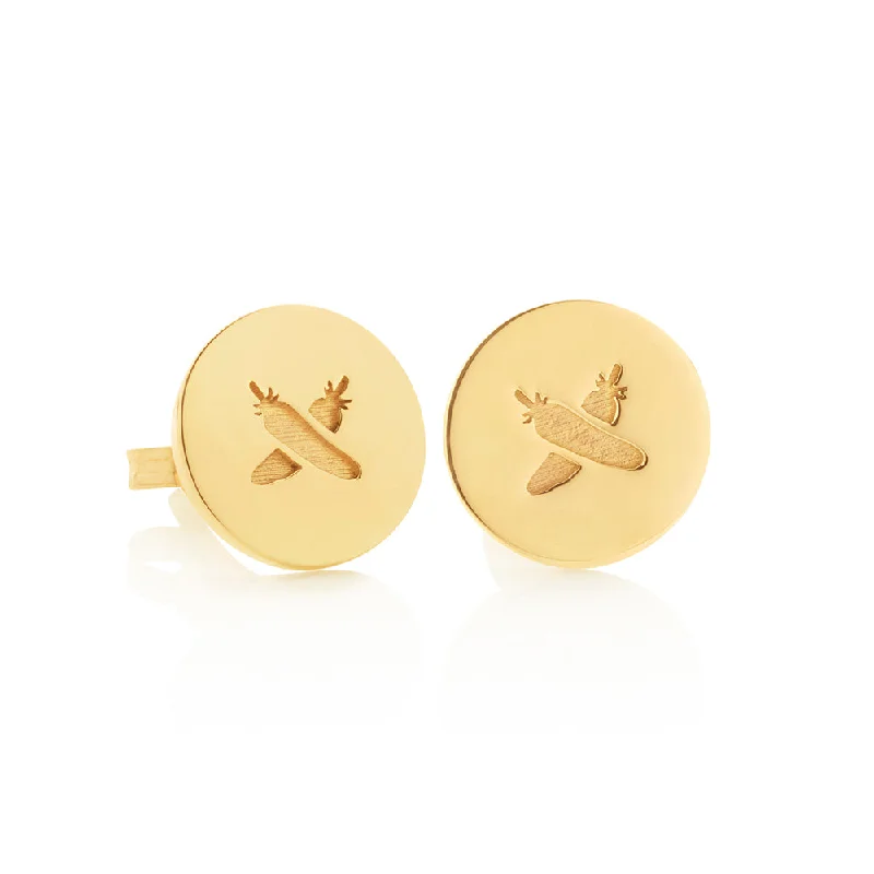 Premium Jewelry Now Available At Special Discounts Boh Runga Discologo Stud Earrings - 9ct Yellow Gold