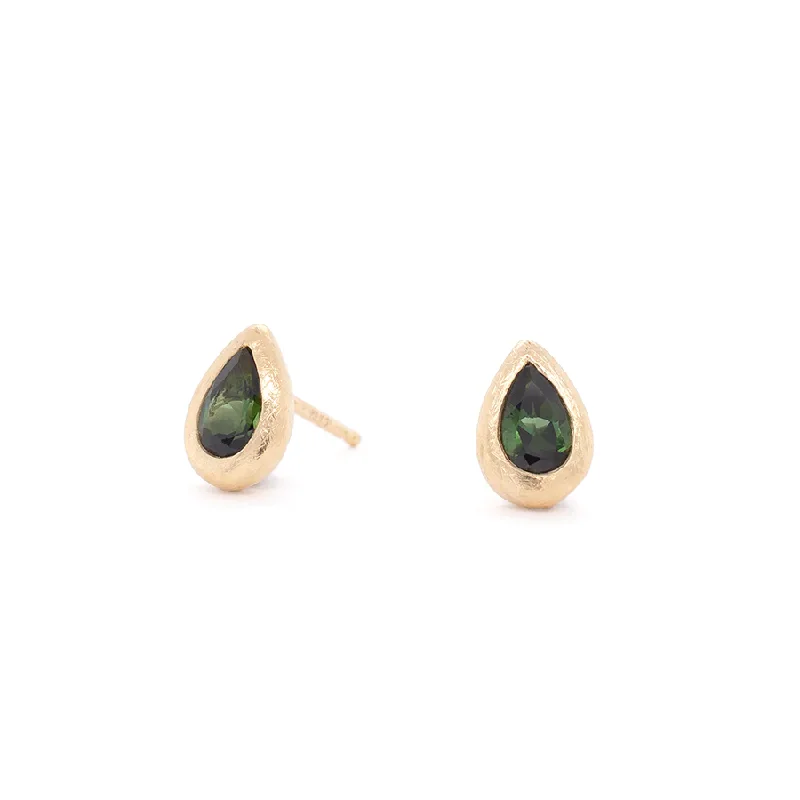 Get The Sparkle You Love At Prices You Adore 'Boulder' Bezel Pear Gemstone Stud Earrings